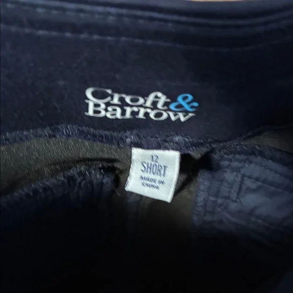 Croft & Barrow Blue Effortless Stretch Pans 12 Short mid Rise straight legs - Picture 2 of 7